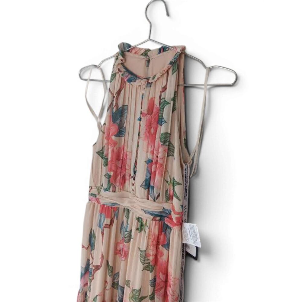 New with Tags Ieena Mac Duggal 70203 Floral High Neck Pleated Maxi Dress Size 2 - Picture 7 of 16